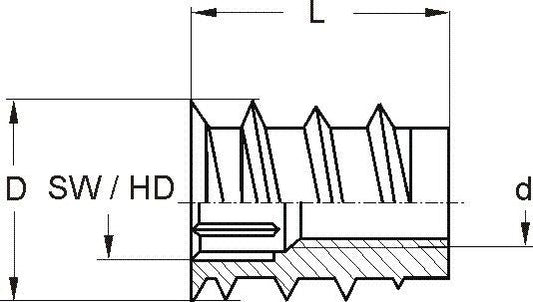 Rampa SKD330 M8 14x18mm Threaded Inserts