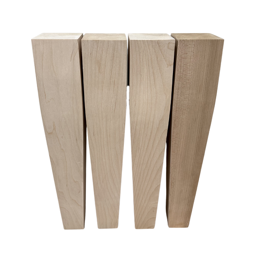 3" x 28.5" Shaker Style Wooden Table Legs, Maple, Unfinished, Set of 4