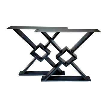 28" Metal Dining Table Height Legs (Diamond), Set Of 2