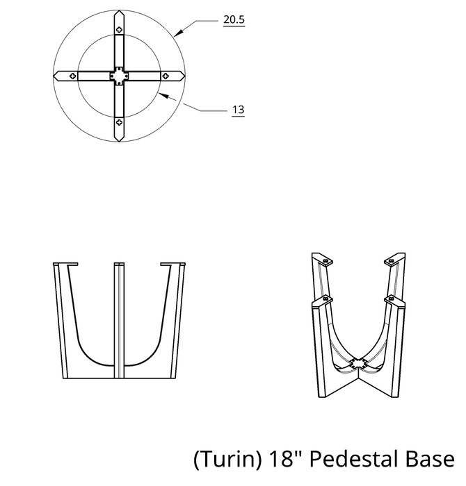 18" Table Base Metal Furniture Legs (OSLO)