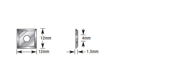 AMA-12-DLC Solid Carbide 4 Cutting Edges Diamond-Like Carbon (DLC) Coated Insert Knife 12 x 12 x 1.5mm