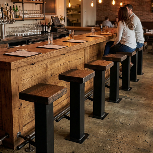 Steel Pedestal Bar Stool Base with Footrest (Porter)