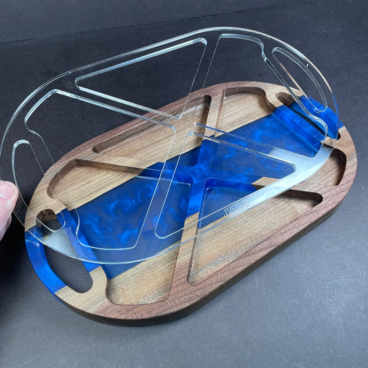 Oval 4 Section Valet Tray Acrylic Router Template