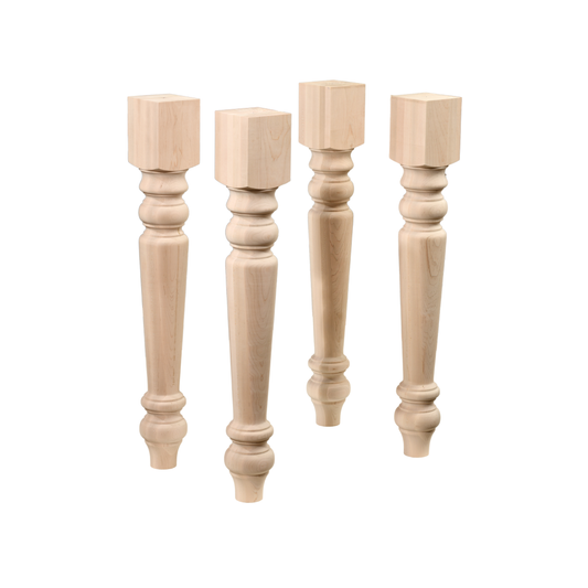 Chunky Farmhouse Wood Table Legs, Unfinished, Set of 4