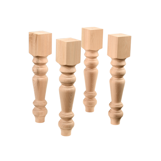 Chunky Farmhouse Wood Table Legs, Unfinished, Set of 4