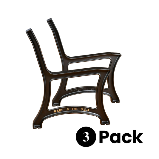 Cast Aluminum Park Bench Legs (Brunswick), 3 Pack