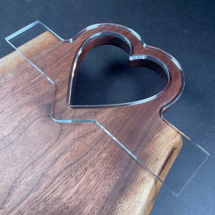 Modern Heart Charcuterie Board Handle Acrylic Router Template