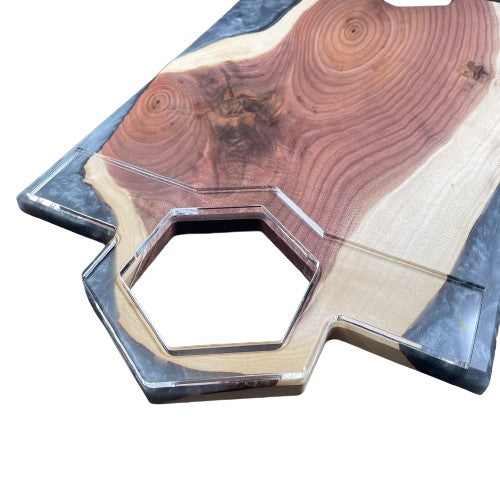 Modern Hexagon Charcuterie Board Handle Acrylic Router Template