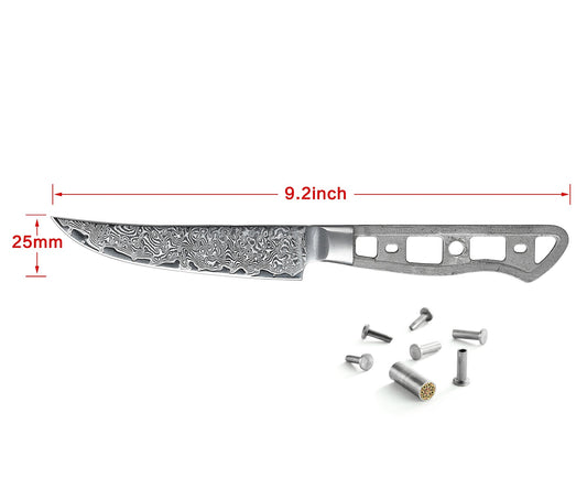 AUS-10 DAMASCUS 4.5-IN STEAK KNIFE NON-SERRATED BLADE BLANK