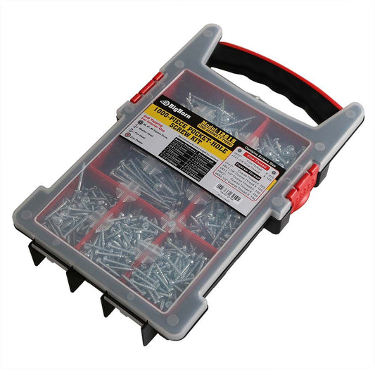 Big Horn 12615 1000-Piece Pocket-Hole Screw Kit (7 Types)
