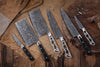 AUS-10 DAMASCUS 8-PIECE KNIFE BLANK SET