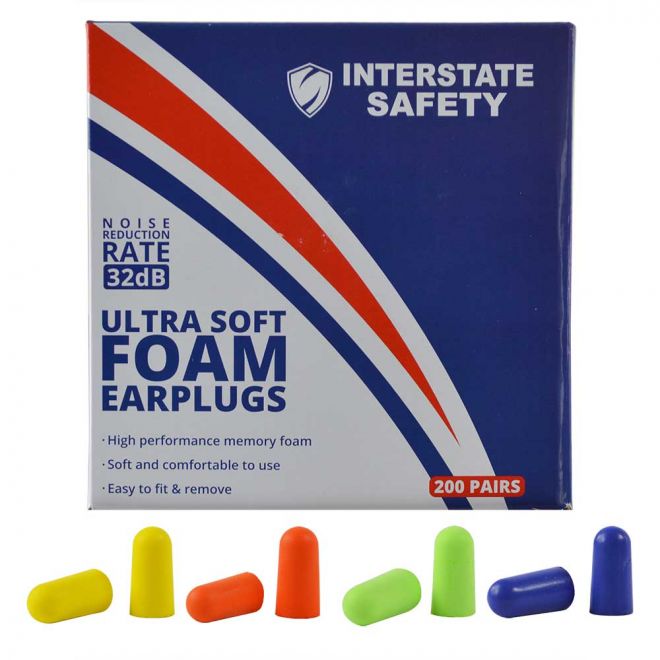Ultra-Soft Foam Earplugs, Box of 200 Pair