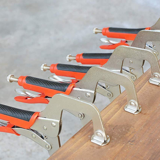 Massca Locking Face Clamp | Heavy Duty C-Clamps with Swivel Pads | Made from Strong High-Grade Carbon Steel for Home & Workshop Use | 11 Inch