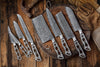AUS-10 DAMASCUS 8-PIECE KNIFE BLANK SET