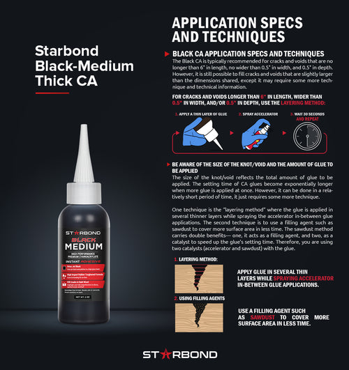 Starbond White Medium Thick CA Glues DW-500