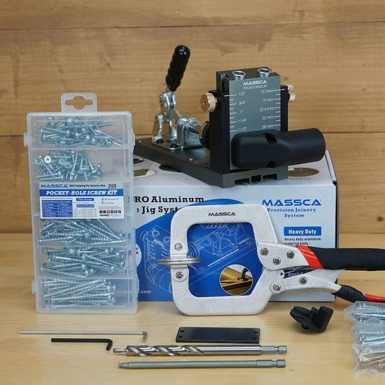 Massca Pro Aluminum Pocket Hole Jig System M1 | Bundle #2