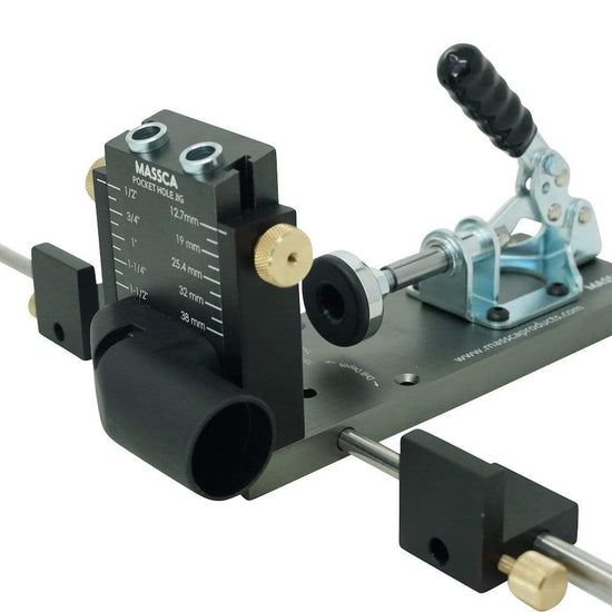 Massca Pro Aluminum Pocket Hole Jig System M2 | Adjustable & Easy to Use Joinery Woodworking Tool For DIY Carpentry Projects