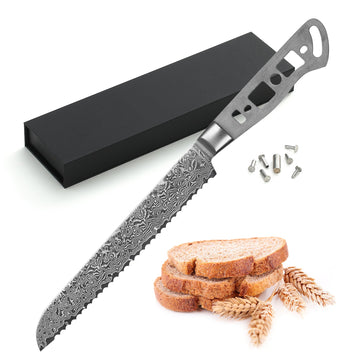 AUS-10 DAMASCUS 8-IN BREAD KNIFE BLANK