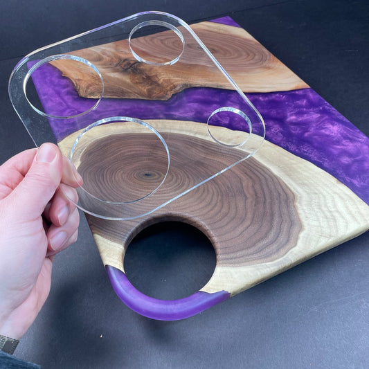 4 Hole Round Charcuterie Board Handle Acrylic Router Template