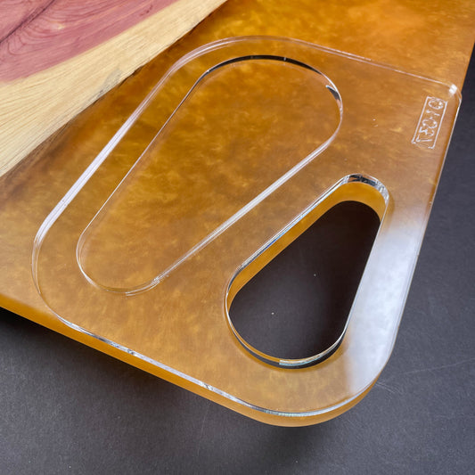 Double Flipper Charcuterie Board Handle Acrylic Router Template