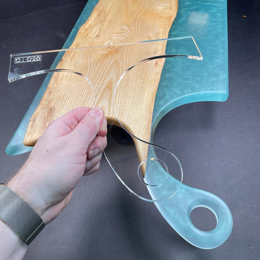 Curvy Charcuterie Board Handle Acrylic Router Template