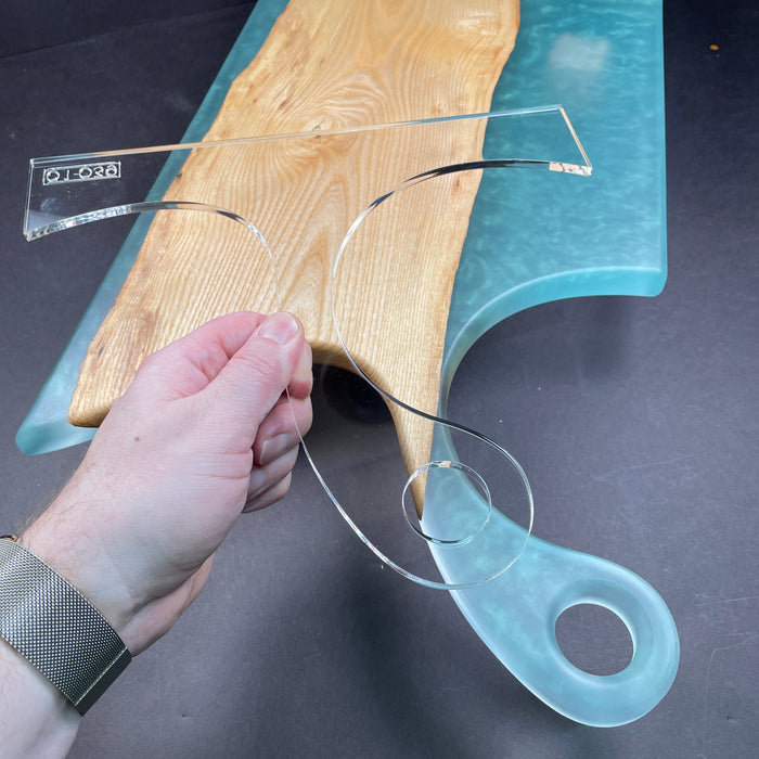 Curvy Charcuterie Board Handle Acrylic Router Template