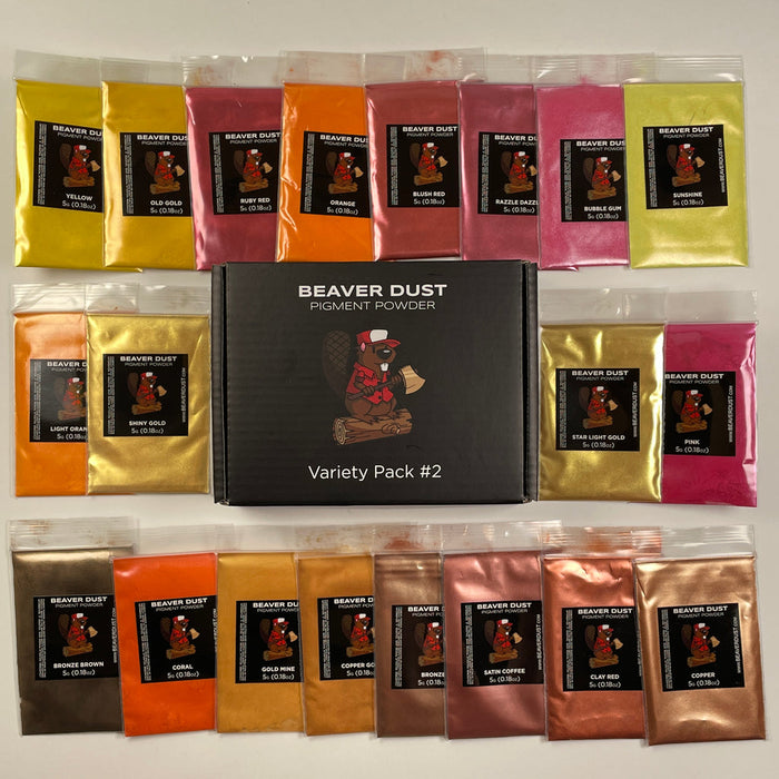 Variety Pack #2 (Warm Tones) Beaver Dust Mica Pigments