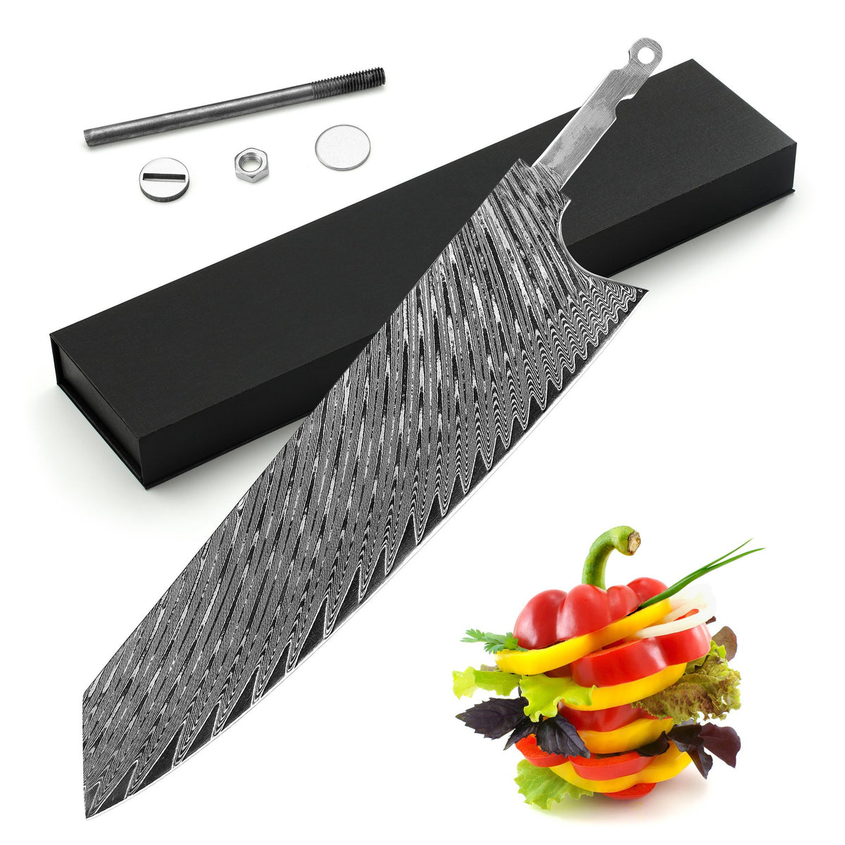 5 Pcs Damascus Kitchen Knife Set AUS10 Chef Knife Kiritsuke Boning Utility  Paring Knife with Abalone Shell Handle