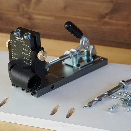 Massca Pro Aluminum Pocket Hole Jig System M2 | Adjustable & Easy to Use Joinery Woodworking Tool For DIY Carpentry Projects