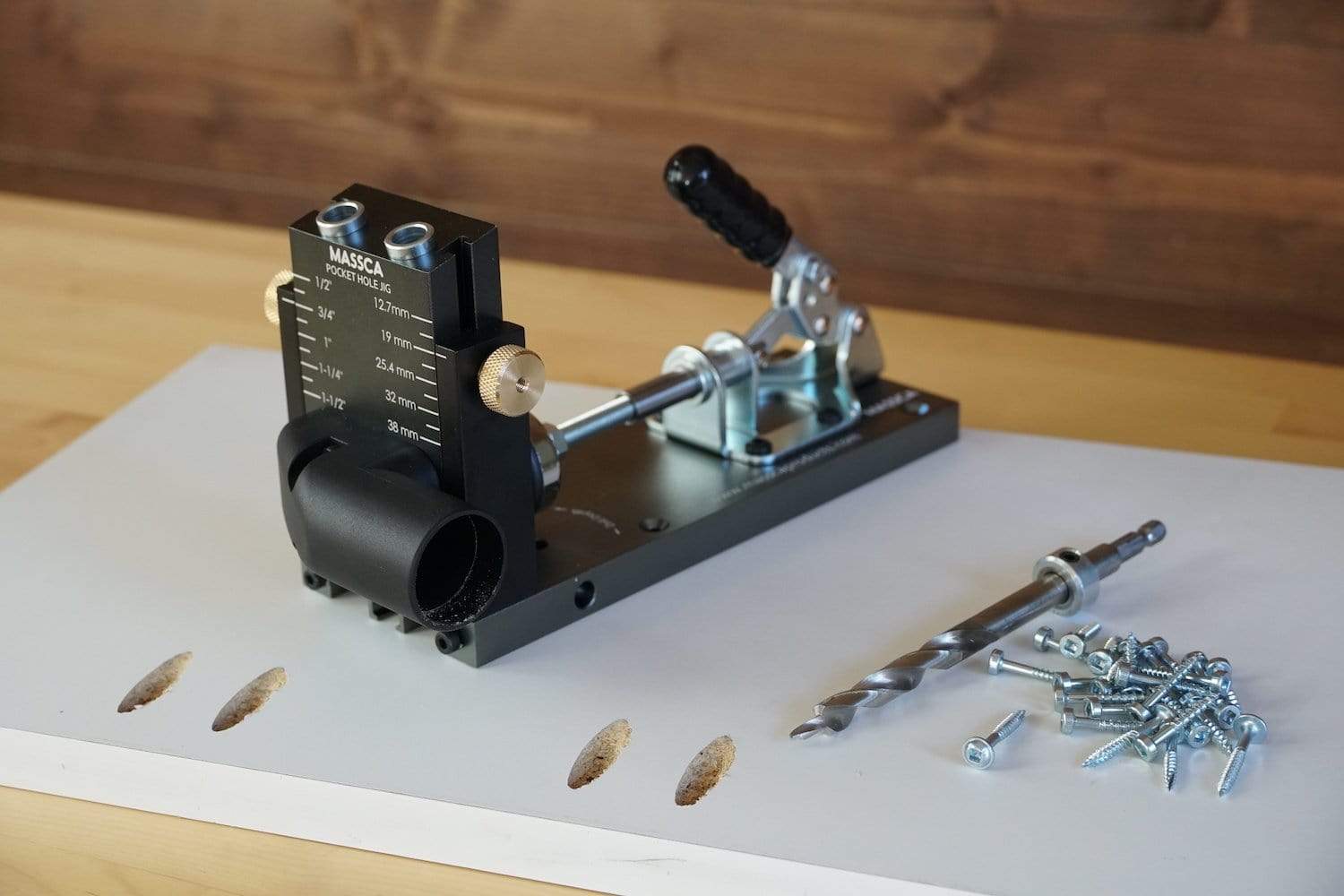 Massca Pro Aluminum Pocket Hole Jig System M2 | Adjustable & Easy to Use Joinery Woodworking Tool For DIY Carpentry Projects