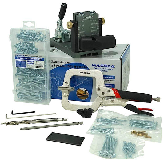 Massca Pro Aluminum Pocket Hole Jig System M1 | Bundle #2