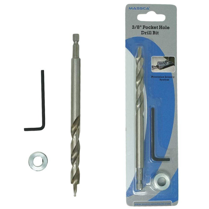 The Massca Pocket-Hole Drill Bit was made specifically for Massca Joinery and exclusive use with the Massca Pocket-Hole Jig. 3/8'' drill bit replacement for the Massca M1 and M2 Aluminum Pocket-Hole Jig Systems and the Massca Twin and Single Pocket-Hole Jigs.