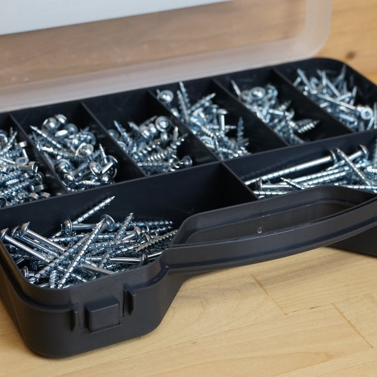 Massca Pocket-Hole Screw Kit 500 Units | Self Tapping Zinc Plated Screws Perfect for Interior Use and DIY Woodworking Projects and includes fine thread screws and coarse thread screws