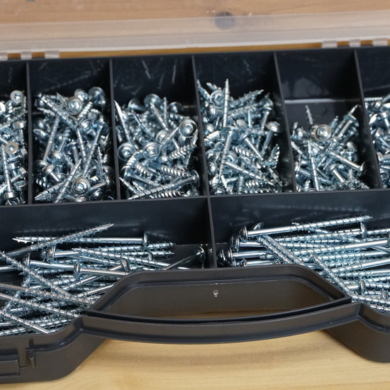 Massca Pocket-Hole Screw Kit 500 Units | Self Tapping Zinc Plated Screws Perfect for Interior Use and DIY Woodworking Projects and includes fine thread screws and coarse thread screws