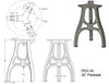 34" Cast Aluminum Pedestal Base (Eiffel) 5 Pack