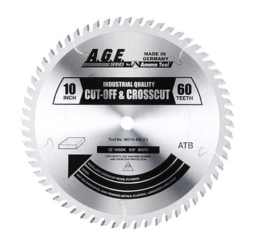 MD12-606 Carbide Tipped Thin Kerf Miter/Finishing 12 Inch Dia x 60T ATB, 0 Deg, 1 Inch Bore Circular Saw Blade