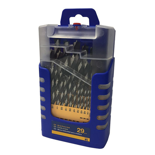 Fisch 29-pc Chrome Vanadium Brad Point Drill Bit Set