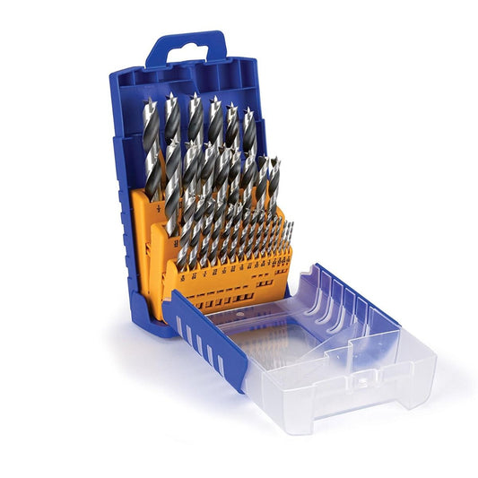 Fisch 29-pc Chrome Vanadium Brad Point Drill Bit Set