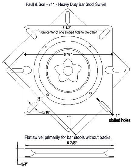 360 Degree 7" Bar Stool Swivel