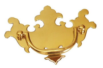 Chippendale Solid Brass Drawer Pulls 3 3/8" x 4 1/2"
