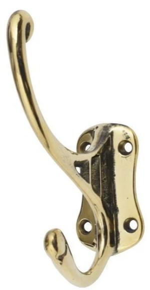 4 1/2" Solid Brass Wall Hook