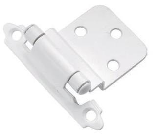 White 3/8" Inset Self Closing Hinge