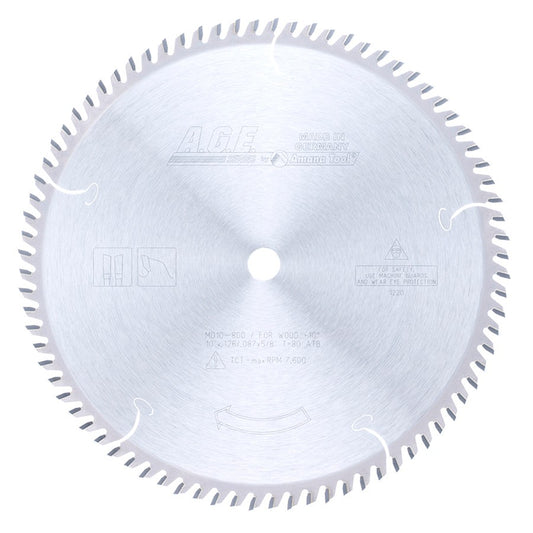 MD10-800 Carbide Tipped Cut-Off & Crosscut 10 Inch Dia x 80T ATB, 10 Deg, 5/8 Bore Circular Saw Blade