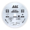 MD12-720 Carbide Tipped Cut-Off & Crosscut 12 Inch Dia x 72T ATB, 10 Deg, 1 Inch Bore Circular Saw Blade