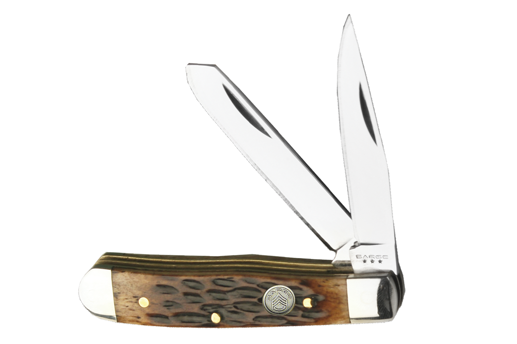 SARGE Mini Trapper - 2 Blade Jigged Bone Folding Knife